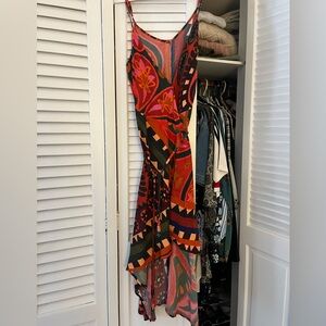 FARM Rio Asymmetrical Dress in Red and Orange